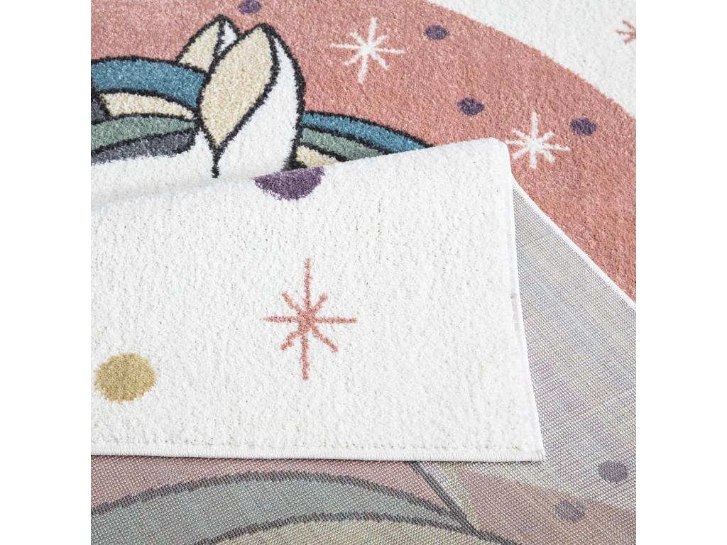Tapis Pour Chambre D'enfant Blanc Motif Licorne Multicolore 140x200cm 5 Tapis Pour Chambre D'enfant Blanc Motif Licorne Multicolore 140x200cm – Image 5