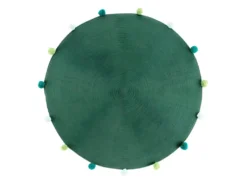 Tapis Rond Enfant "Pompomparty" 90cm Vert