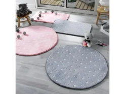 Tapis Enfant "Phosphorescent Fluo" 90cm Rose -Herman Miller Magasin tapis 13573305