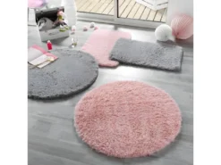 Tapis Imitation Fourrure Enfant "Queeny" 90cm Gris -Herman Miller Magasin tapis 13573319