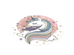 Tapis Rond Pour Chambre D'enfant Blanc Motif Licorne Multicolore 120x120cm -Herman Miller Magasin tapis 15070671