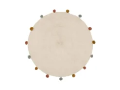 Tapis Enfant Arlequin En Coton Avec Pompons D 90 Cm