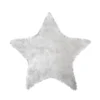 Tapis Enfant Étoile En Fourrure Blanche Avec Paillettes Argent D 90 Cm