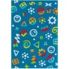 Tapis Tissé Spirit Glowy 3146 Blau Icons - 110 X 160 Cm