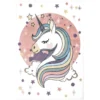 Tapis Pour Chambre D'enfant Blanc Motif Licorne Multicolore 190x280cm