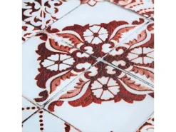 AZULEJOS VINYLE - Tapis De Cuisine Carreaux De Ciment Rouge 45x120 -Herman Miller Magasin tapis 9652683