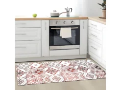 AZULEJOS VINYLE - Tapis De Cuisine Carreaux De Ciment Rouge 45x120 -Herman Miller Magasin tapis 9652687
