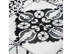 AZULEJOS VINYLE - Tapis De Cuisine Carreaux De Ciment Noir 45x120 -Herman Miller Magasin tapis 9763019