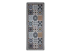 AZULEJOS VINYLE - Tapis De Cuisine Carreaux Ciment Bleu Foncé 45x120