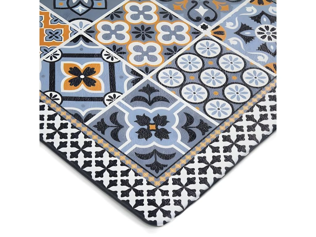 AZULEJOS VINYLE - Tapis De Cuisine Carreaux Ciment Bleu Foncé 45x120 2 AZULEJOS VINYLE - Tapis De Cuisine Carreaux Ciment Bleu Foncé 45x120 – Image 2