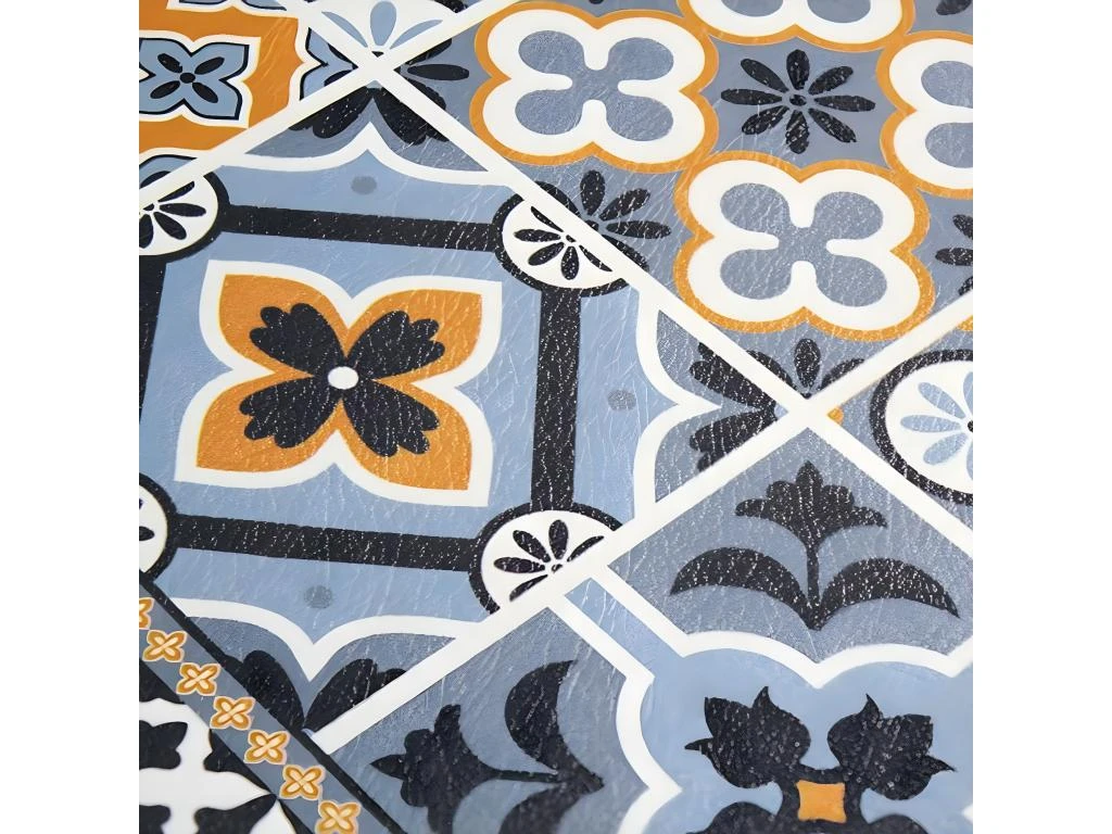 AZULEJOS VINYLE - Tapis De Cuisine Carreaux Ciment Bleu Foncé 45x120 3 AZULEJOS VINYLE - Tapis De Cuisine Carreaux Ciment Bleu Foncé 45x120 – Image 3