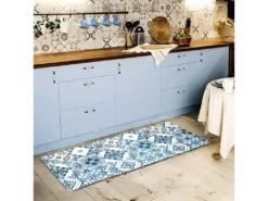 AZULEJOS VINYLE - Tapis De Cuisine Carreaux De Ciment Bleu 45x120 -Herman Miller Magasin tapis 9780981