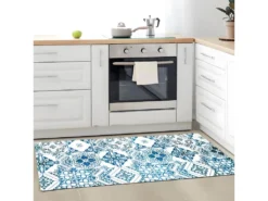 AZULEJOS VINYLE - Tapis De Cuisine Carreaux De Ciment Bleu 45x120 -Herman Miller Magasin tapis 9780983
