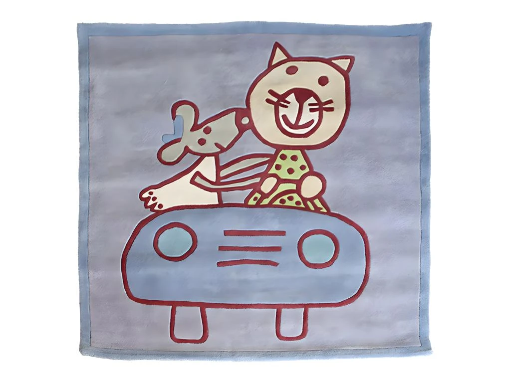 SOURICETTE - Tapis Enfant En Laine Animaux En Vadrouille Parme 150x150 1 SOURICETTE - Tapis Enfant En Laine Animaux En Vadrouille Parme 150x150