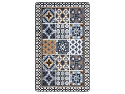 AZULEJOS VINYLE - Tapis De Cuisine Carreaux De Ciment Bleu Foncé 45x75