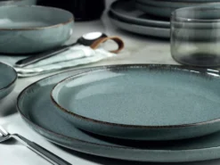 Service Vaisselle En Porcelaine 18 Pièces - Bleu - SANCHA -Herman Miller Magasin vaisselle 10569795