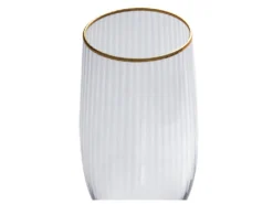 Lot De 6 Flûtes à Champagne 22cl - H.25,5 Cm - Verre - Transparent à Bordure Dorée- FASTONI -Herman Miller Magasin vaisselle 11159143