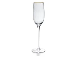 Lot De 6 Flûtes à Champagne 22cl - H.25,5 Cm - Verre - Transparent à Bordure Dorée- FASTONI -Herman Miller Magasin vaisselle 11159145