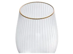 Lot De 6 Verres à Vin 43cl - H.23 Cm - Verre - Transparent à Bordure Dorée - FASTONI -Herman Miller Magasin vaisselle 11159151