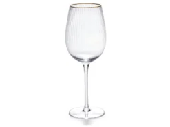 Lot De 6 Verres à Vin 43cl - H.23 Cm - Verre - Transparent à Bordure Dorée - FASTONI -Herman Miller Magasin vaisselle 11159165