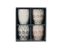 Lot De 4 Tasses Déco "Mirage" 9cm Multicolore