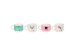 Lot De 4 Tasses Empilables "Expresso" 9cm Multicolore