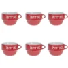 Lot De 6 Tasses En Faïence "Coloroma" 62cl Rouge