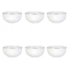 Lot De 6 Bols Déco "Liseré Doré" 14cm Blanc