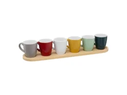 Lot De 6 Tasses & Plateau "Colorama" 9cl Multicolore