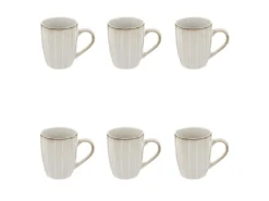 Lot De 6 Mugs Design "Lison" 33cl Naturel