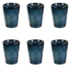 Lot De 6 Tasses "Au Grès Du Temps" 7cm Bleu