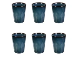 Lot De 6 Tasses "Au Grès Du Temps" 7cm Bleu