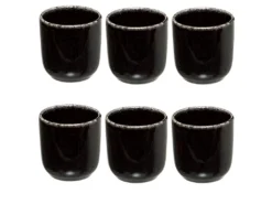 Lot De 6 Tasses à Café "Terre Inconnue" 10cl Noir