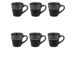 Lot De 6 Tasses à Café "Ethnikaa" 8cl Noir