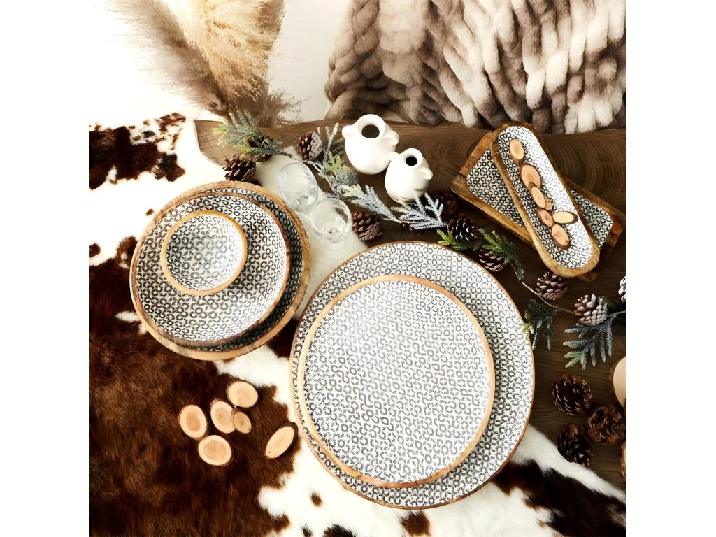 Bol En Bois Design "Géométrique" 13cm Naturel 2 Bol En Bois Design "Géométrique" 13cm Naturel – Image 2