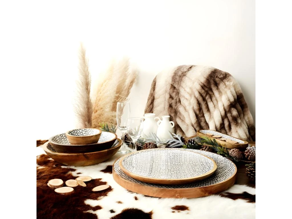 Bol En Bois Design "Géométrique" 13cm Naturel 3 Bol En Bois Design "Géométrique" 13cm Naturel – Image 3