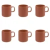 Lot De 6 Mugs "Côtelé" 35cl Terracotta