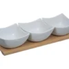 Set Apéritif 4 Pièces "Porcelaine" 30cm Blanc