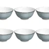 Lot De 6 Bols Porcelaine "Lunis" 15cm Bleu