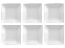 Lot De 6 Coupelles Carrées "Onde" 18cm Blanc