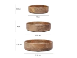 Lot De 3 Bols En Bois De Manguier- D. 17, 15 Et 12 Cm - Naturel - VALISA -Herman Miller Magasin vaisselle 14514561