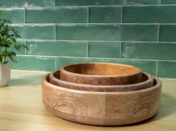 Lot De 3 Bols En Bois De Manguier- D. 17, 15 Et 12 Cm - Naturel - VALISA