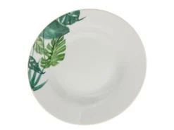 Lot De 6 Assiettes Creuses "Tropica" 20cm Blanc