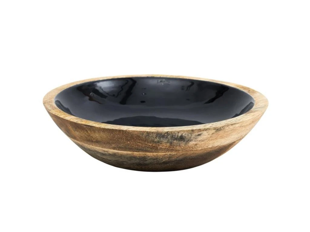 Assiette Creuse En Bois "Black Forest" 24cm Noir 1 Assiette Creuse En Bois "Black Forest" 24cm Noir