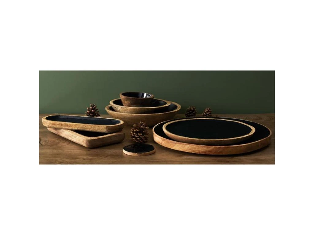Assiette Creuse En Bois "Black Forest" 24cm Noir 3 Assiette Creuse En Bois "Black Forest" 24cm Noir – Image 3