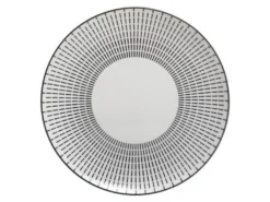 Lot De 6 Assiettes Plates Porcelaine "Lunis" 27cm Noir