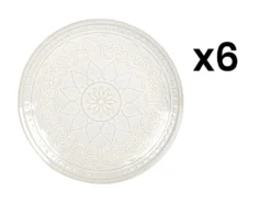 Service De 6 Assiettes En Grès - D.26 Cm - Blanc Cassé - MOA -Herman Miller Magasin vaisselle 7503235