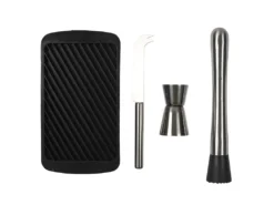 Coffret à Mojito "4 Accessoires" 20cm Argent & Noir