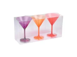 Lot De 3 Verres à Cocktail "Acrylique" 16cm Orange