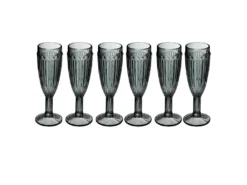 Lot De 6 Flûtes à Champagne "Mona" 20cl Noir